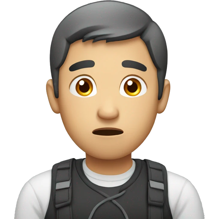 anxious asian man emoji