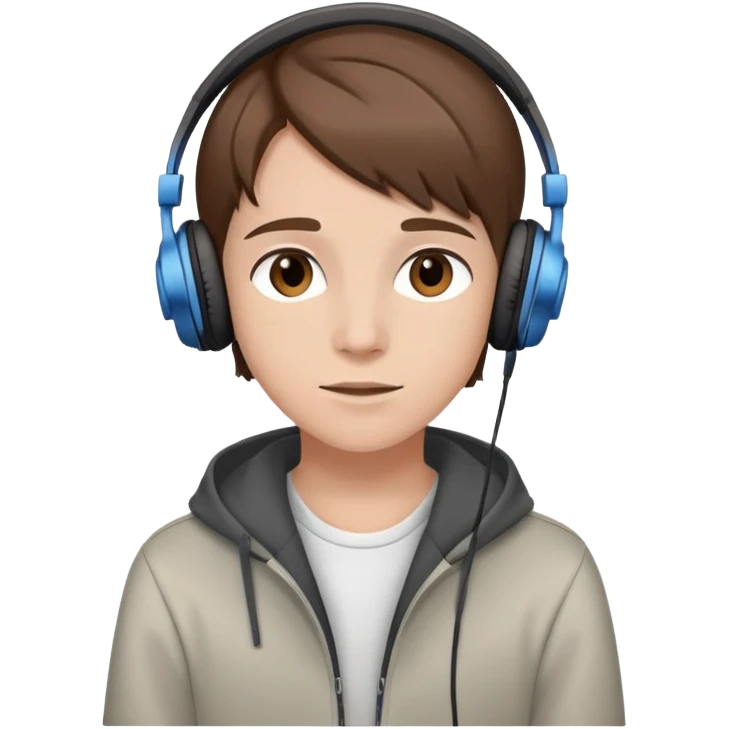 teenager with headphones listening to music emoji