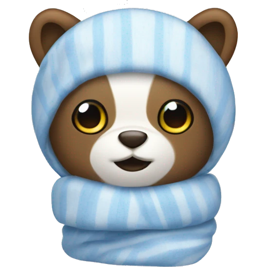 Cozy white and blue blanket  emoji
