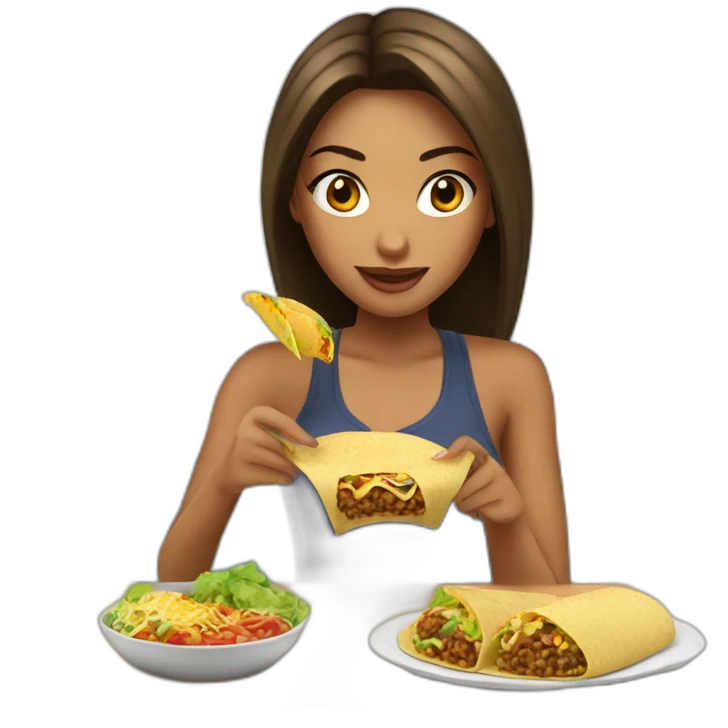 Rihana en train de manger un tacos emoji