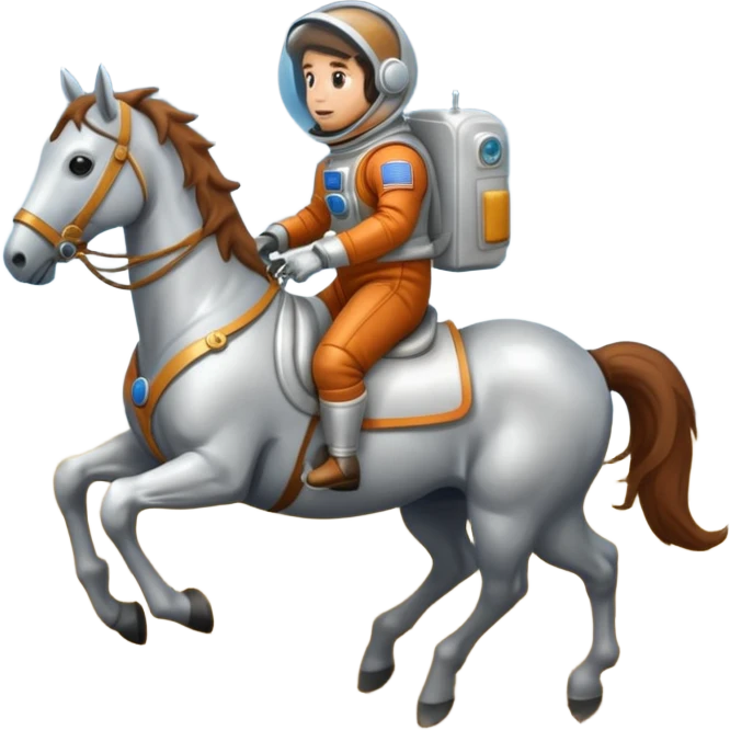 An Astronaught riding a horse emoji