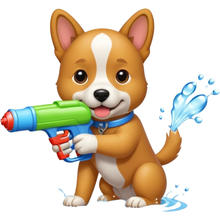 Dog with water gun emoji