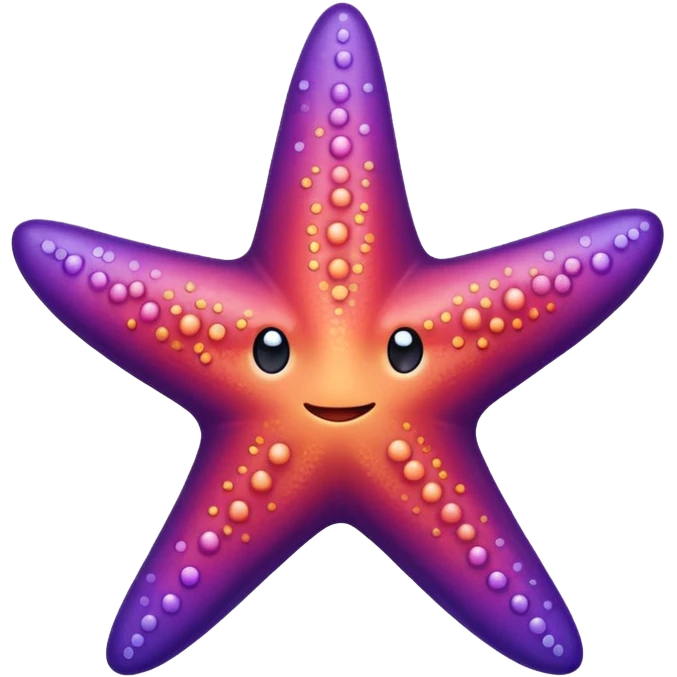 color gradient between red and purple glitter cute starfish emoji