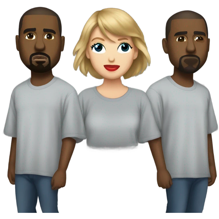 Kanye west with a taylor swift shirt emoji