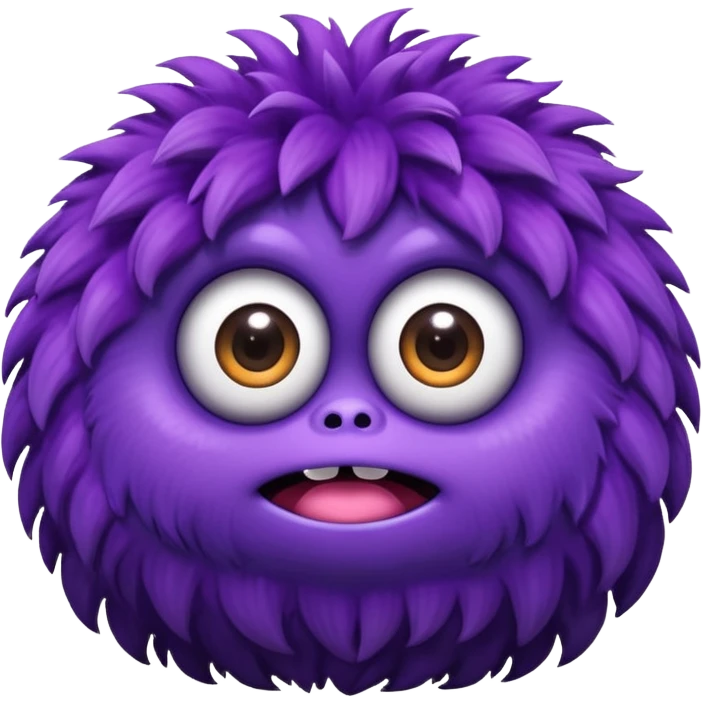 Fuzzy purple monster emoji