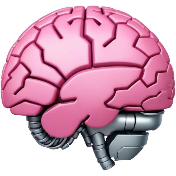 pink robotic brain in a form of earth emoji