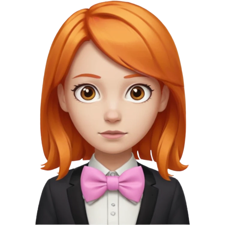 In A Clash Of Clans Aesthetic orange hair woman with pink bowtie emoji