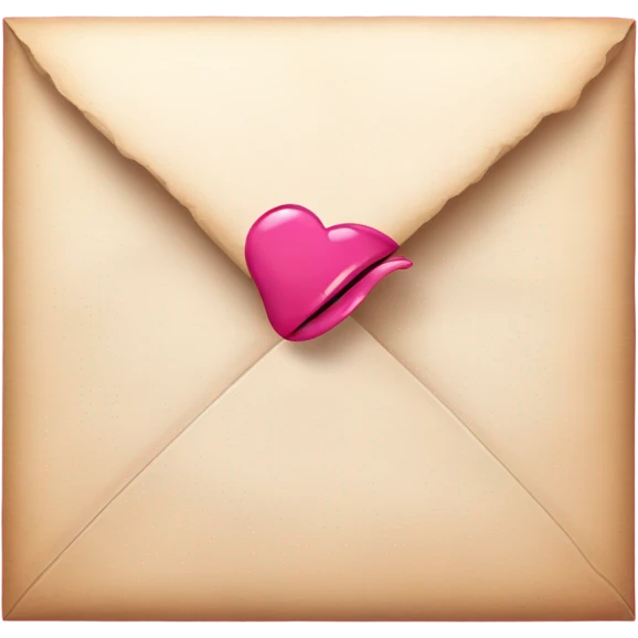 Pink love letter with a lipstick kiss  emoji