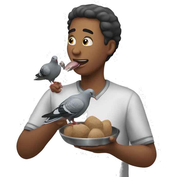 feeding pigeons  emoji