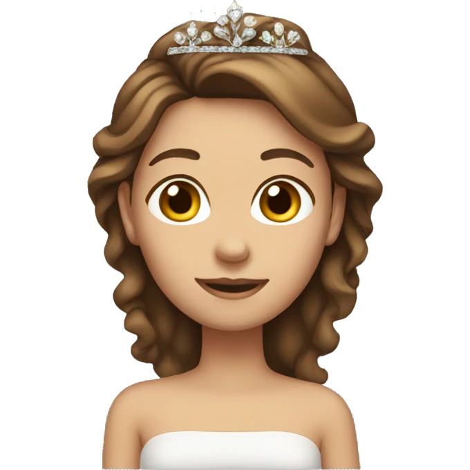 Girl with brown hair tiara emoji emoji