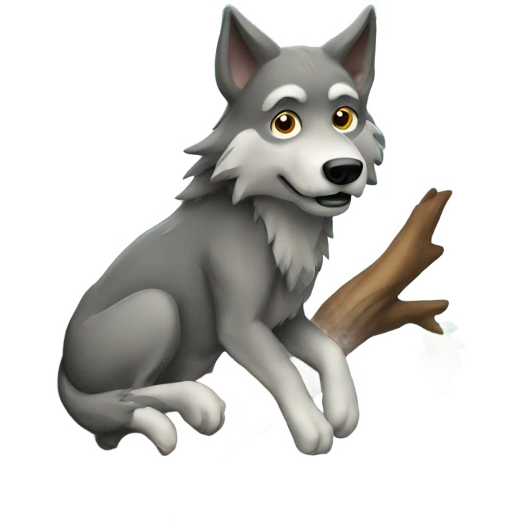 Wolf in a tree emoji