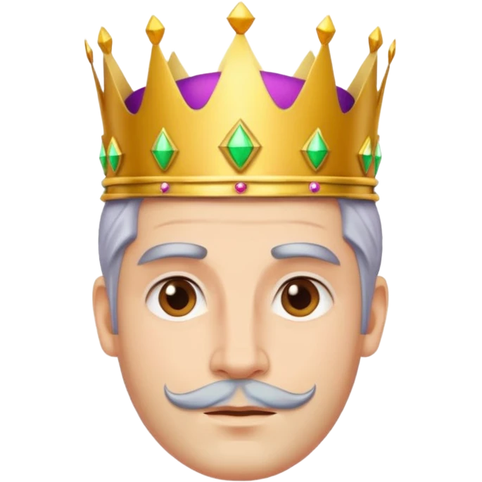 king with no bear and colorful hair emoji