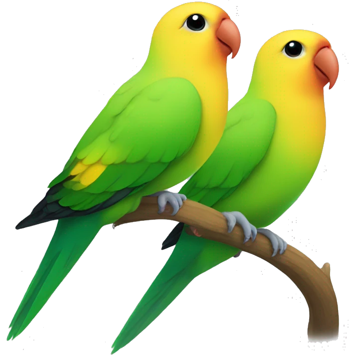 Green and Yellow lovebird emoji