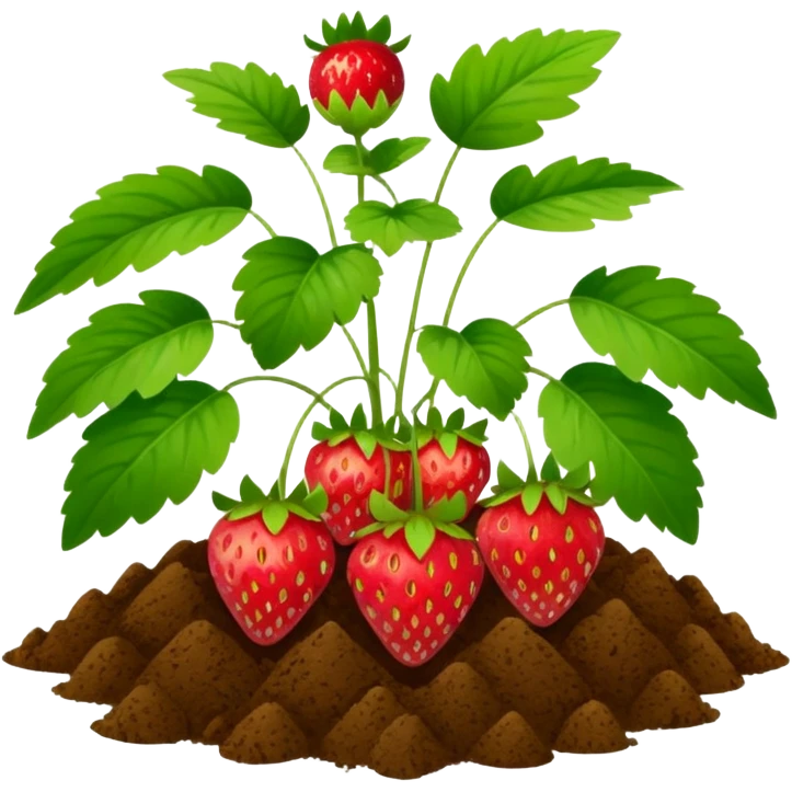 strawberry plant with ground emoji