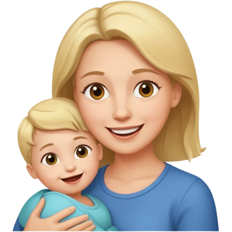 pleasanty surprised mother with child emoji