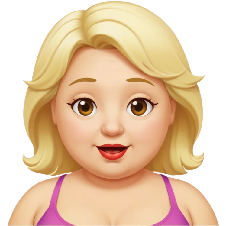 Silly, chubby, Blonde middle aged woman on beach emoji