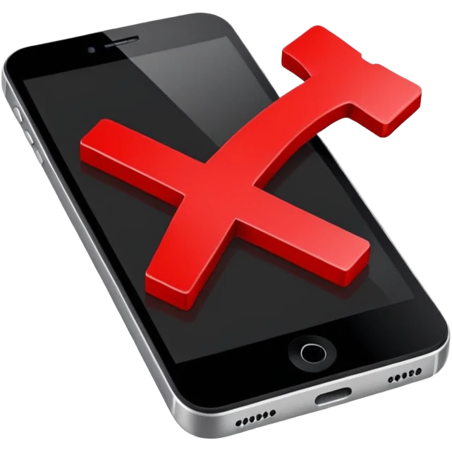 phone texting red X symbol emoji