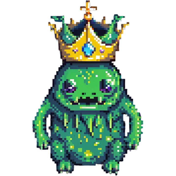 slime monster with a crown emoji