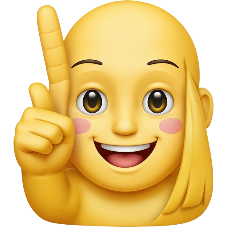 A happy face holding out a middle finger emoji