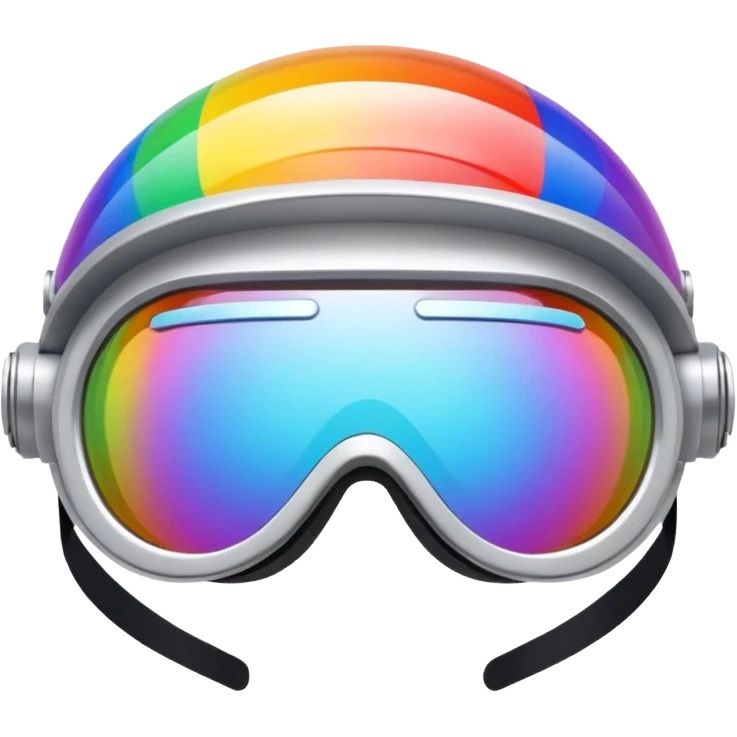 silver simulation rainbow visor goggles emoji