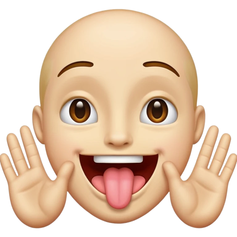 face with tongue out and hands on the side  emoji