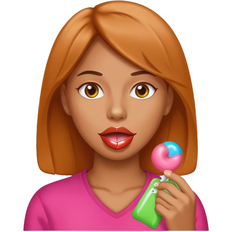 Sakız çiğneyen kadın emoji