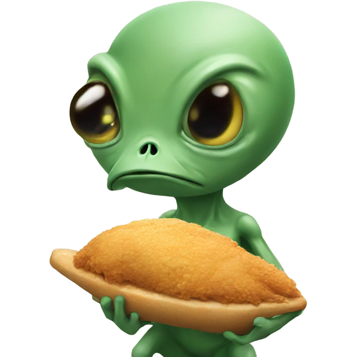 Alien with chicken emoji