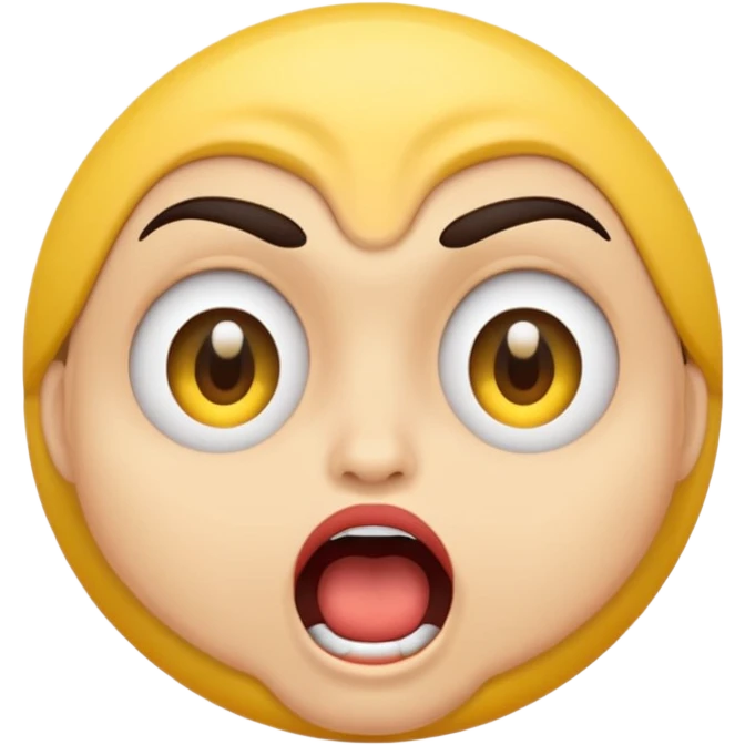 offended with mad eyebrows and open mouth normal yellow circle emoji emoji