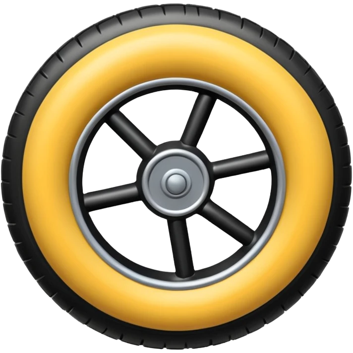 he aircraft's landing gear is one inflated, plump wheel with a strut, black in color emoji