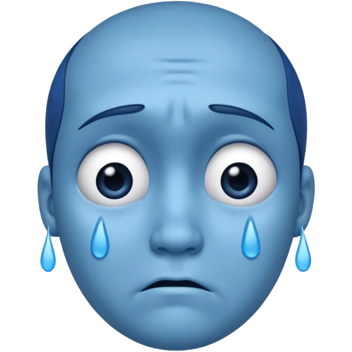 Sad face blue emoji