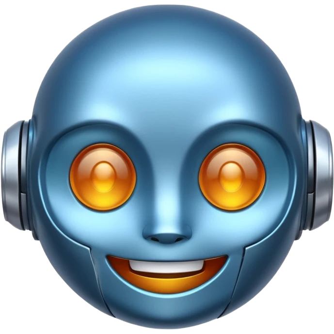 chat window with a smiling robot face emoji