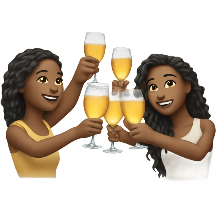 a group of friends toasting all light skin  emoji