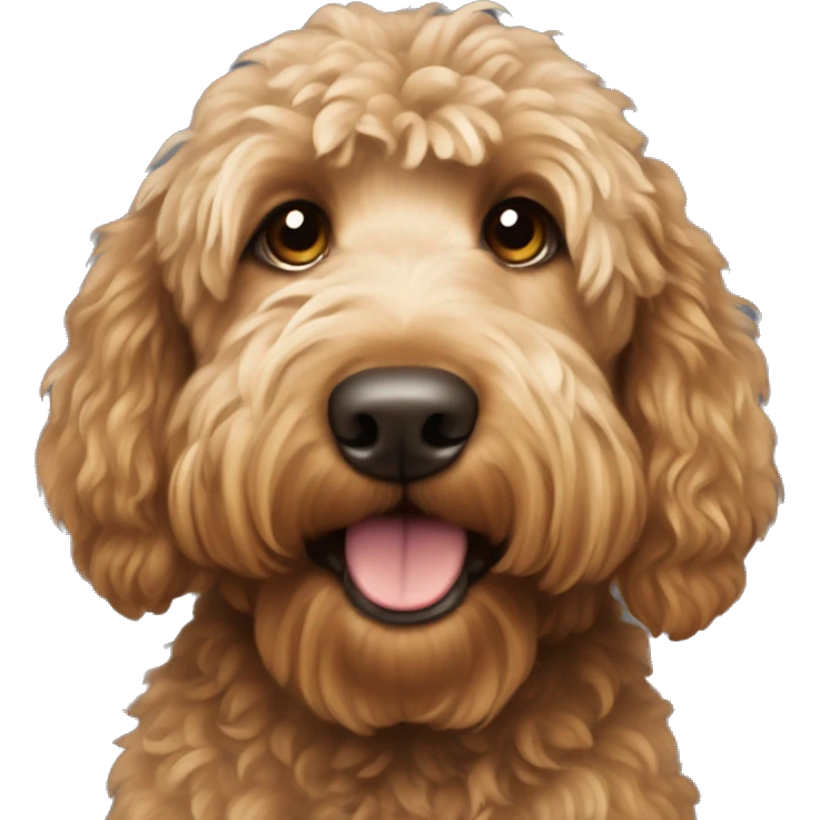 brown realistic goldendoodle dog  emoji