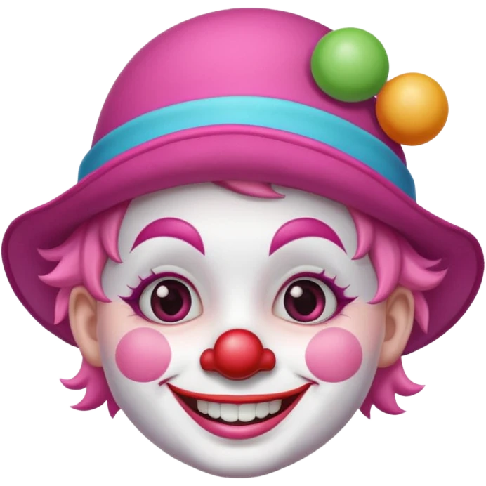 Cute pink clown emoji