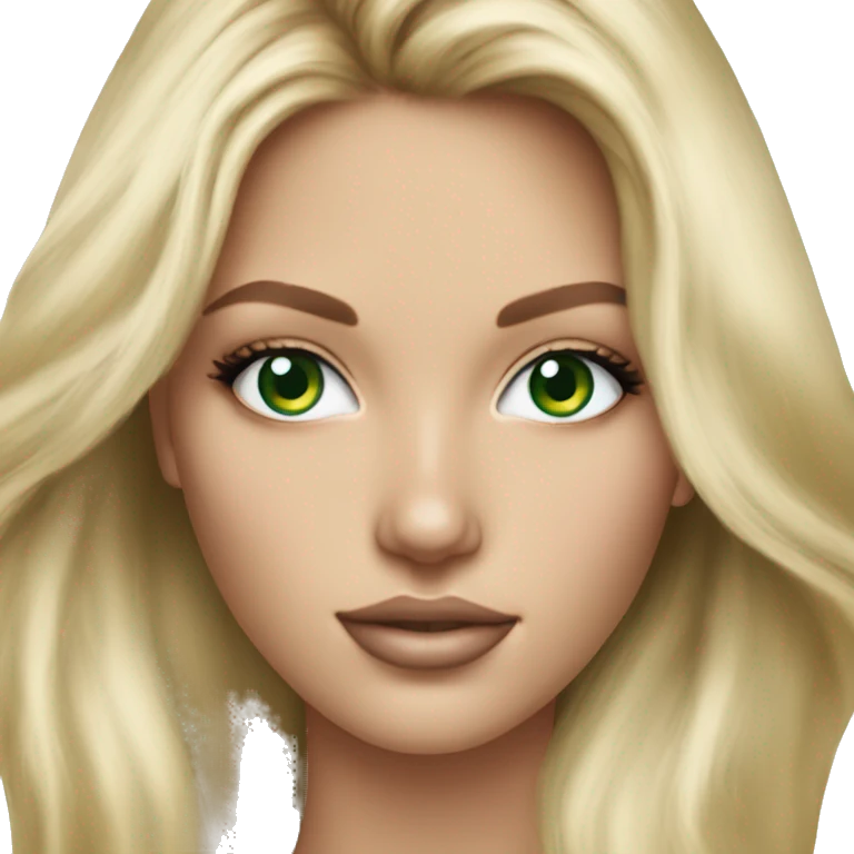 Realistic victoria secret model blonde green eyes  emoji
