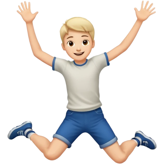 boy jumping emoji