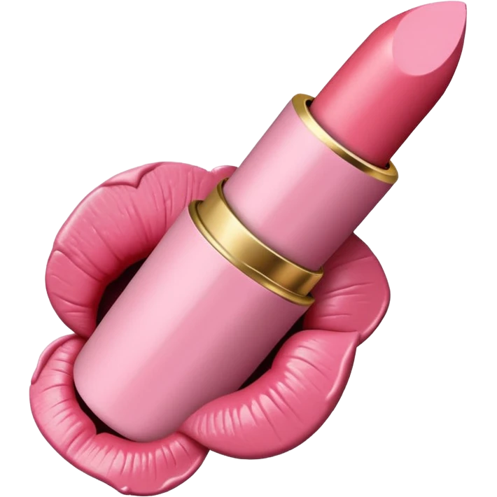 lipstick print from a kiss in soft pink, pastel light emoji