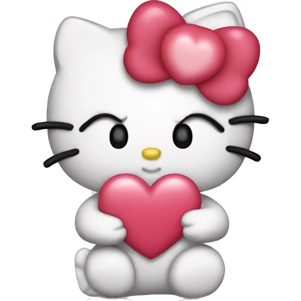 hello kitty with heart emoji