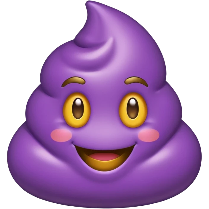 Purple and gold Poop with face emoji