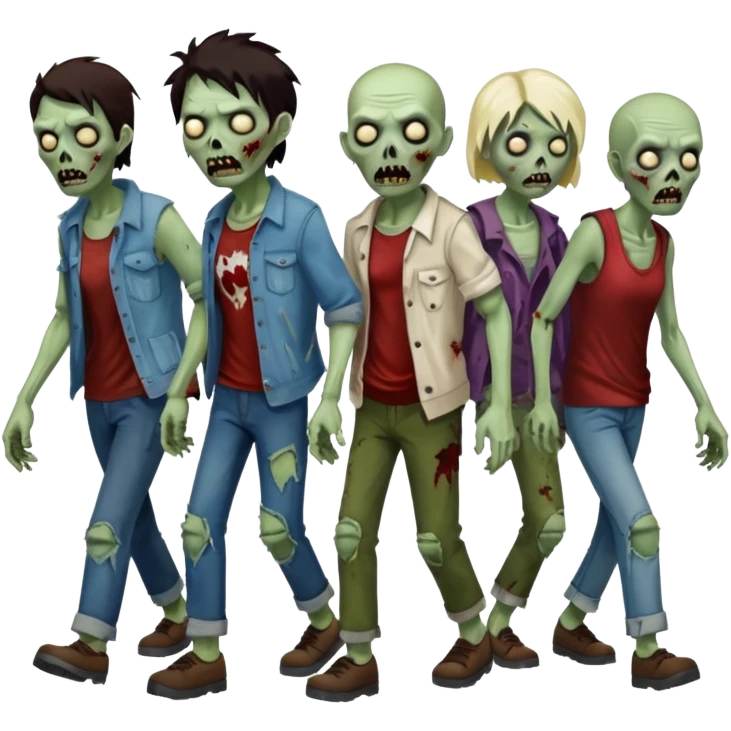 Make a croud of people that was dead on the floor standing up emoji