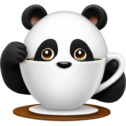 Panda drinking coffee emoji