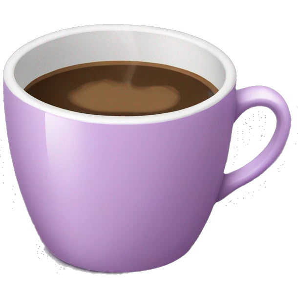 Mauve colored cup of coffee emoji