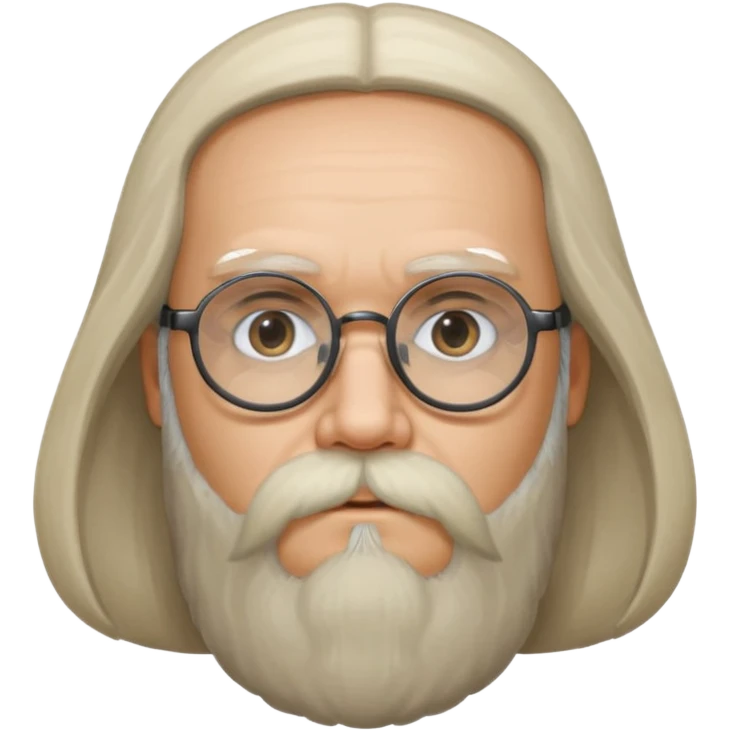 Дмитрий Менделеев emoji portrait with beard and glasses, recognizable, neutral expression emoji