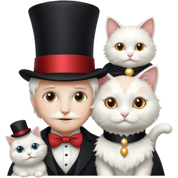 magician couple and their pet cat emoji