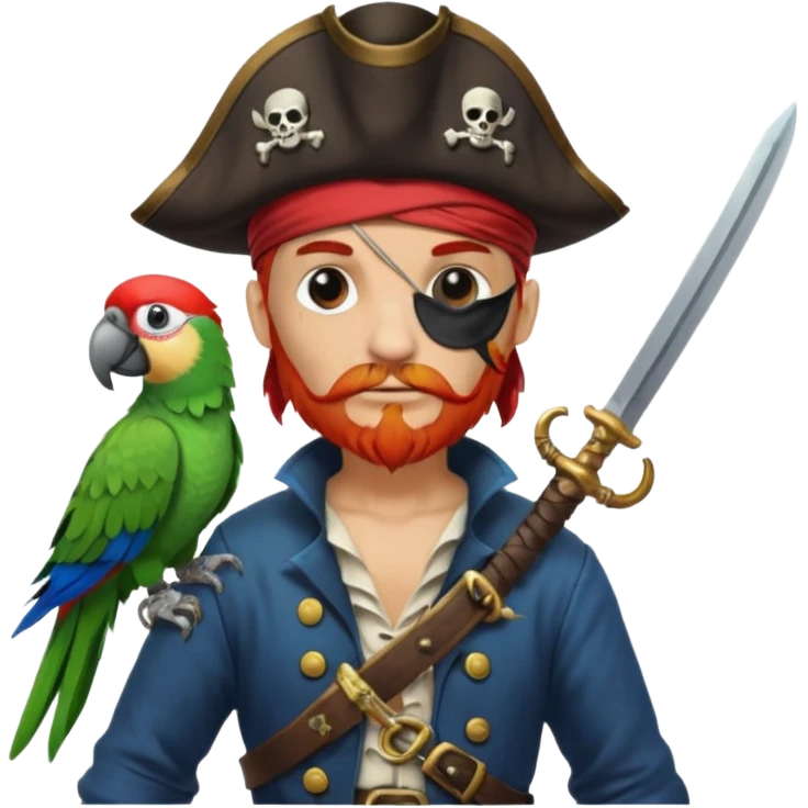 pirate and parrot emoji