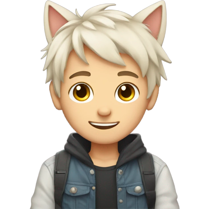 cute boy with cat ears  emoji