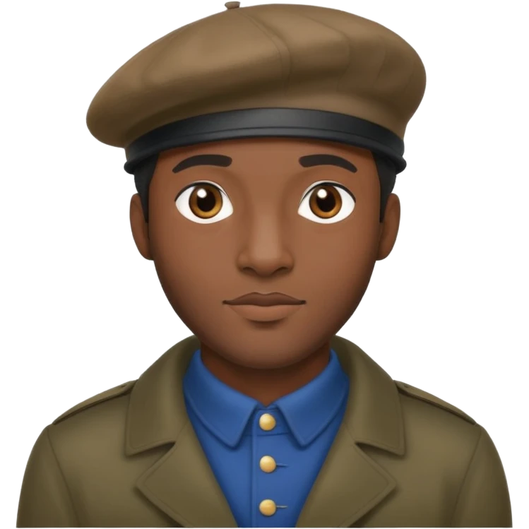 Black man who is French wearing a french beret hat emoji