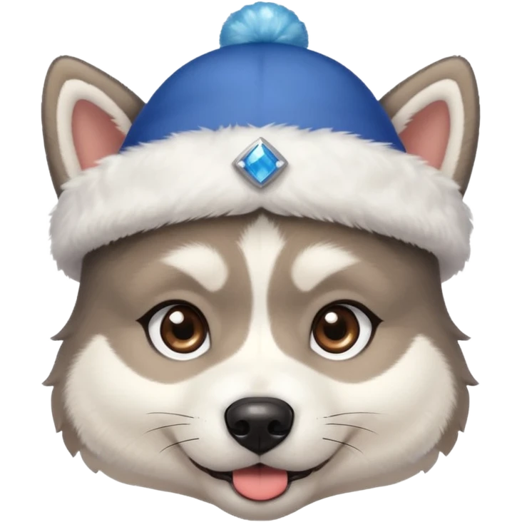 Pups husky in new yaer hat emoji