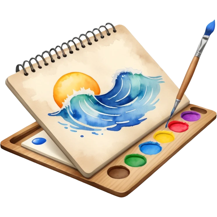 Sketchbook with brushes emoji