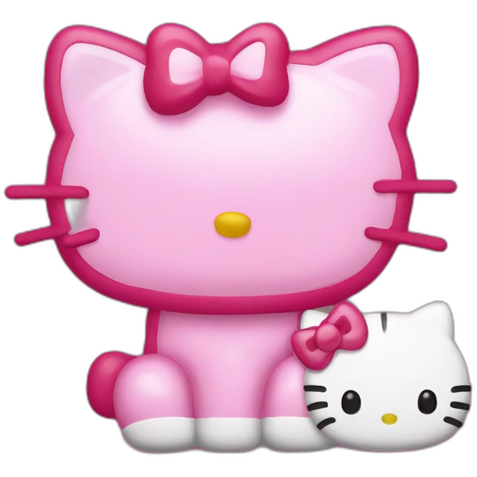 hello kitty bebendo café emoji